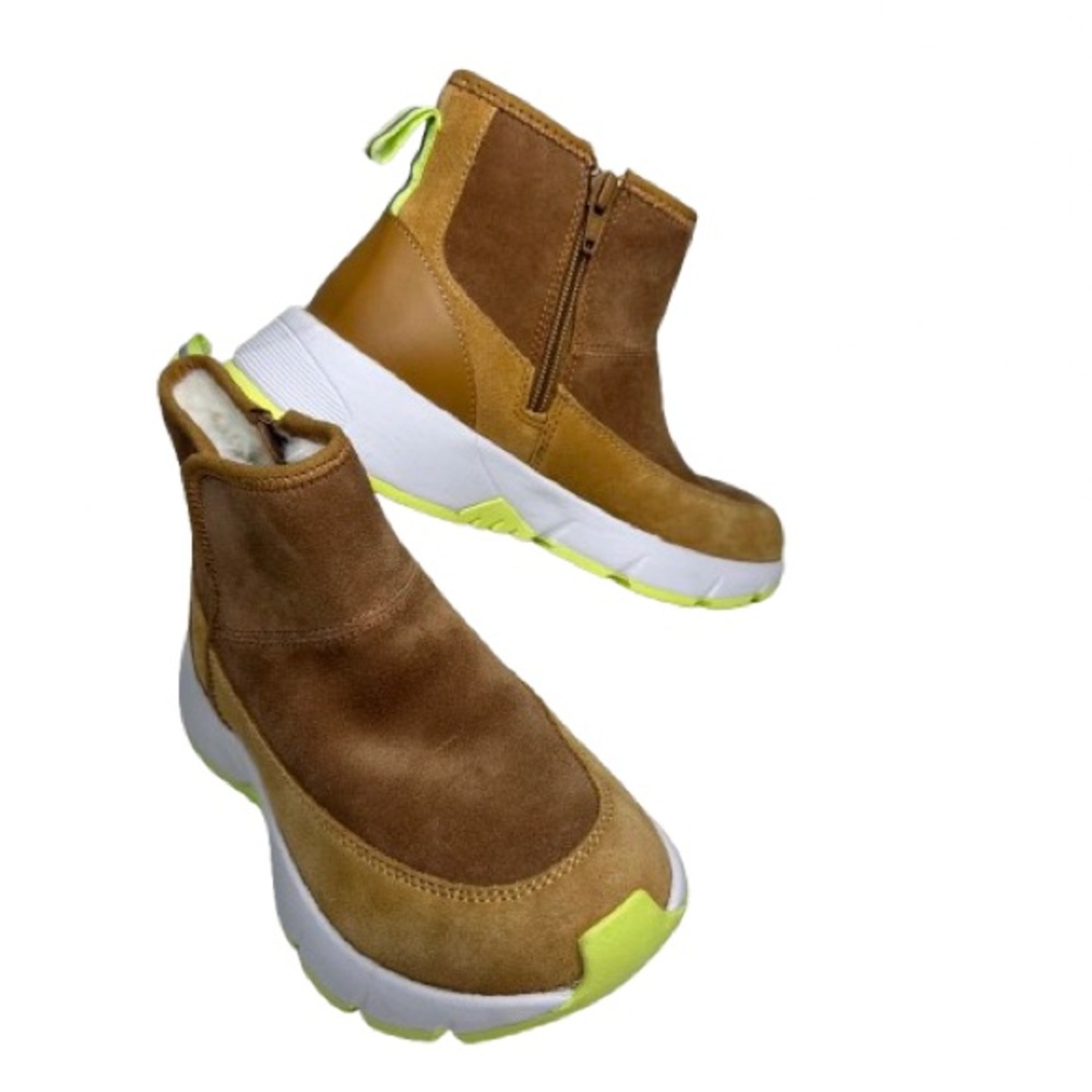 NWOB Nurture Women's Rainier Suede Brown Cold Weather Platform Booties Sz 5.5 M